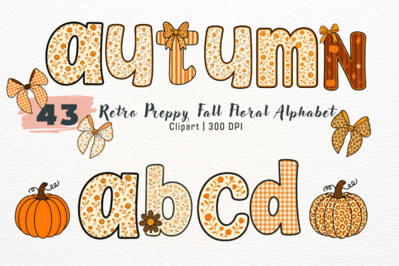 Autumnal Charm Meets Retro Style: The Preppy Floral Alphabet