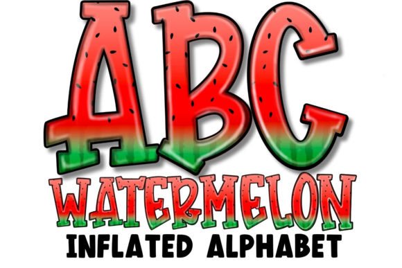 Bold & Playful: The Inflated 3D Watermelon Alphabet PNG Set
