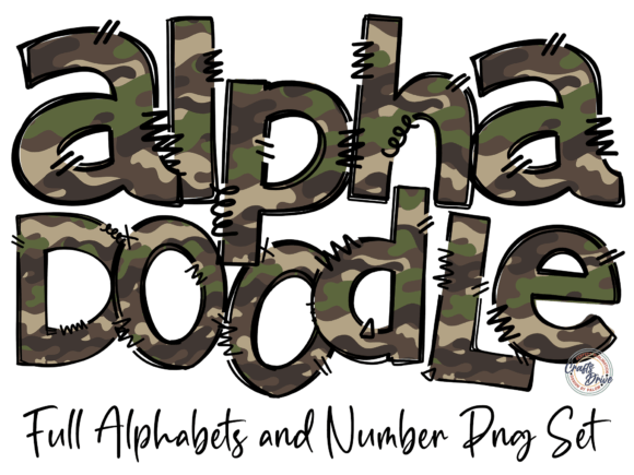 Camouflage Meets Craft: The Camo Doodle Font for Creative Projects