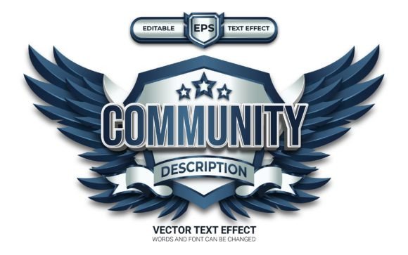 Community Esport Logo with Text Effect: A Dynamic Design Asset