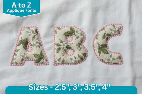 Dot Edge Applique Fonts: A Bold Stitch for Handmade Style