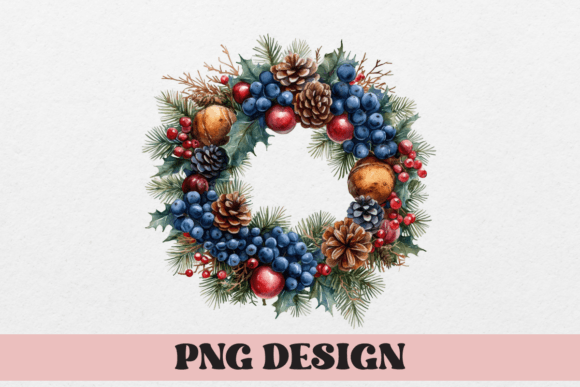 Infuse Festive Charm: The Watercolor Christmas Garland Digital Asset
