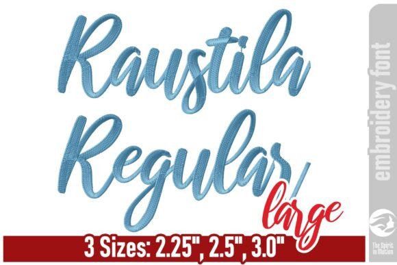 Raustila Embroidery Font - Large: Elegant Cursive Stitching