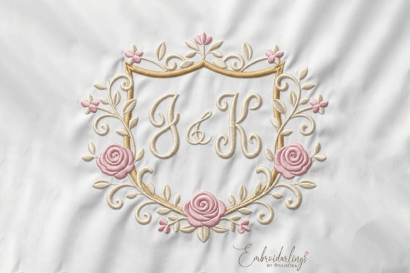 Whimsical Garden Charm: Floral Monogram Embroidery for Heirlooms